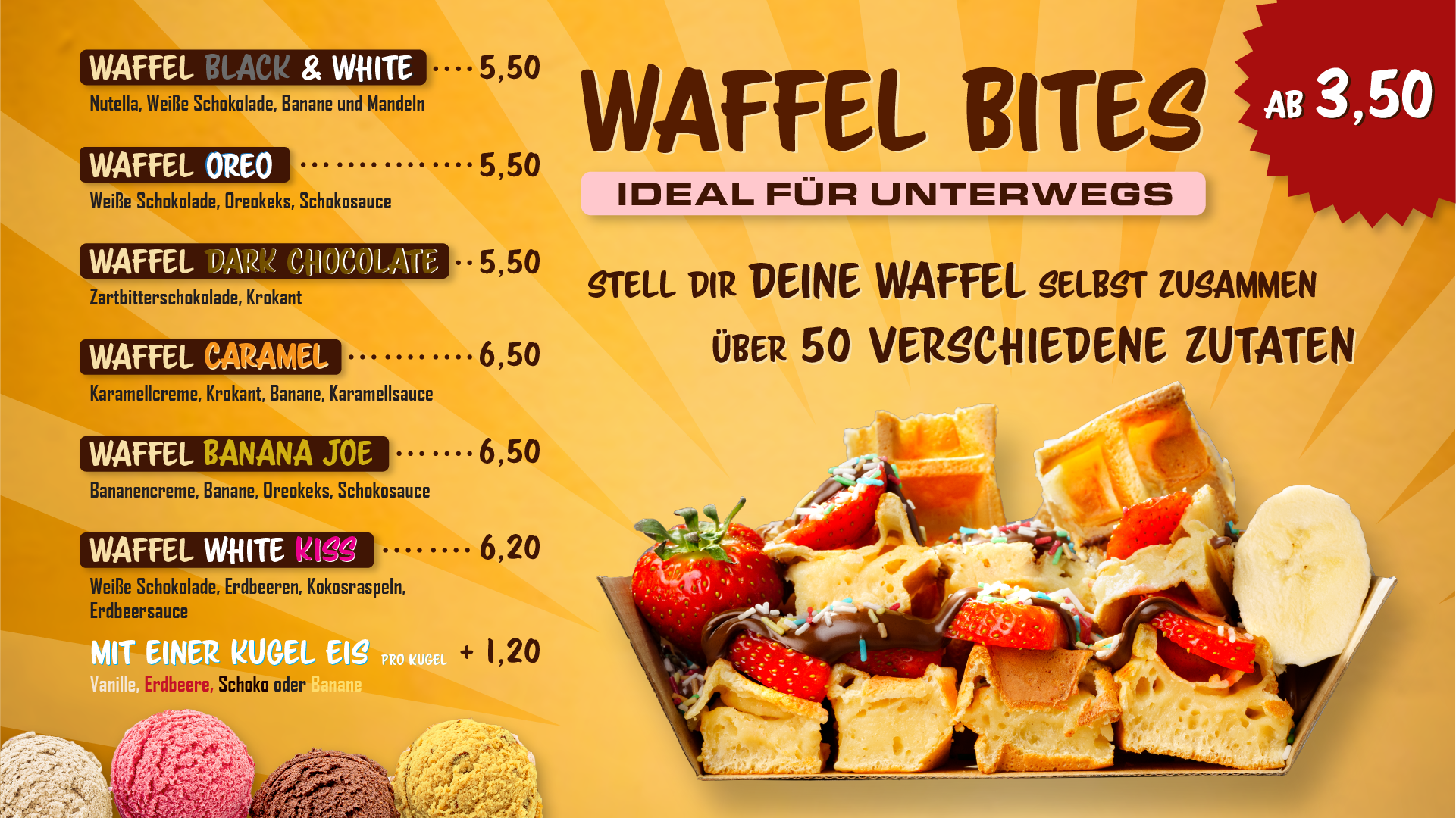 Stevens Waffel Menu